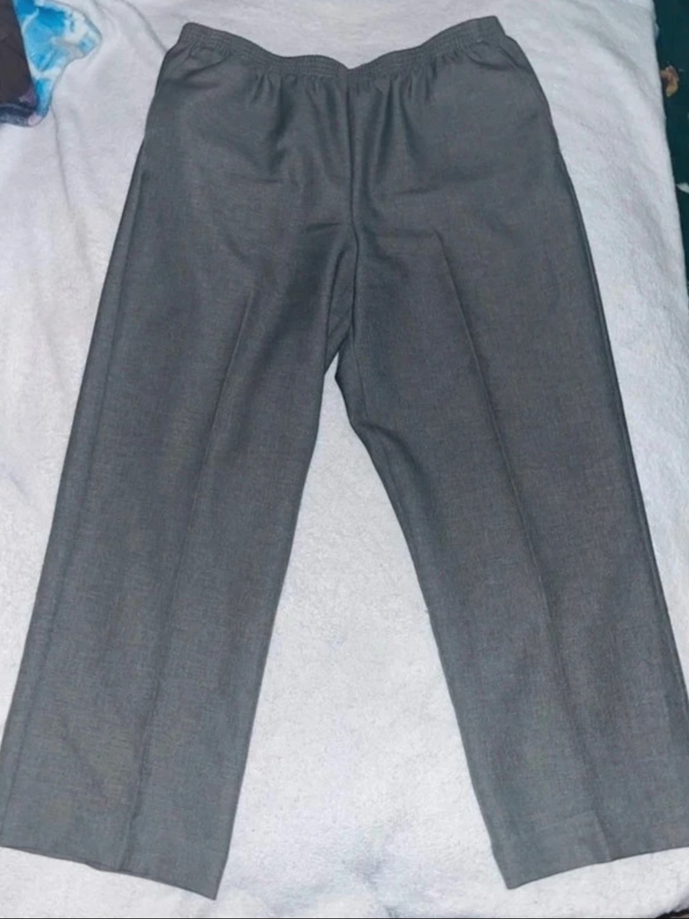 Women’s Classic Gray Dress Pants - Elastic Waist